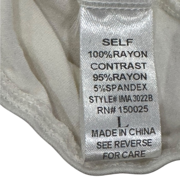 GUC White Ruffled Bodysuit Emory Park Sz Large - Picture 5 of 8